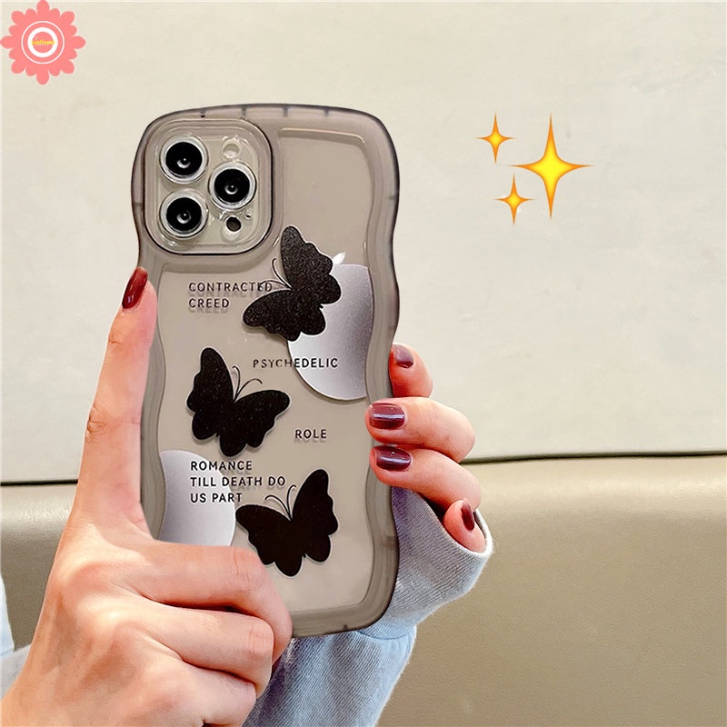 Romance Butterfly Cute Case Infinix Note 12 2023 12 G96 8 10Pro 12Pro Hot 12 10T 9 8 11 10 Play 10Lite 11s 12i 20 20s Infinix Smart 6 Plus 5 4 Hot 10s 11s NFC Soft Wavy Edge Cover