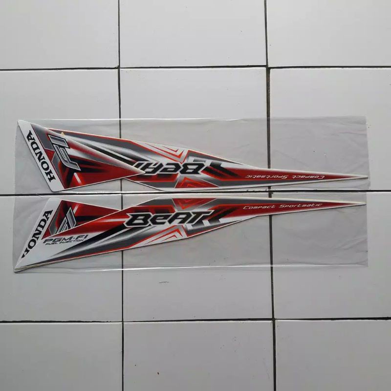 Striping Stiker sticker lis body honda beat fi esp 2015 2016 putih merah