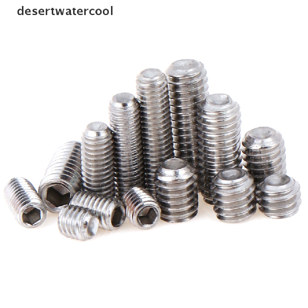 Deid 50Pcs Stainless Hex Hexagon Socket Set Sekrup Tanpa Kepala Ujung Cekung M3 M4 2-35mm  Martijn