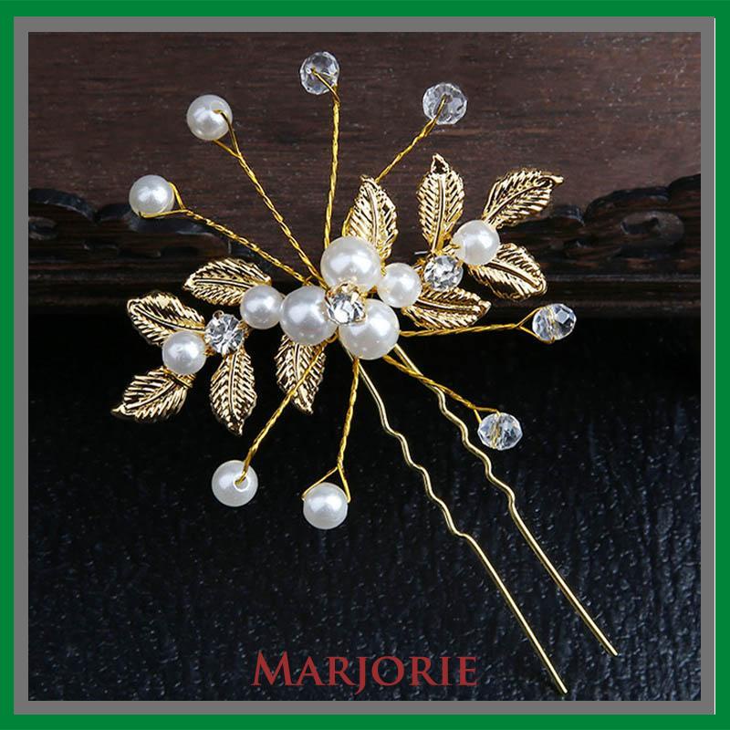 Hairpin Tusuk Konde Hairpiece Hiasan Sanggul Rambut Aksesoris Pengantin Bridal Wedding-MJD