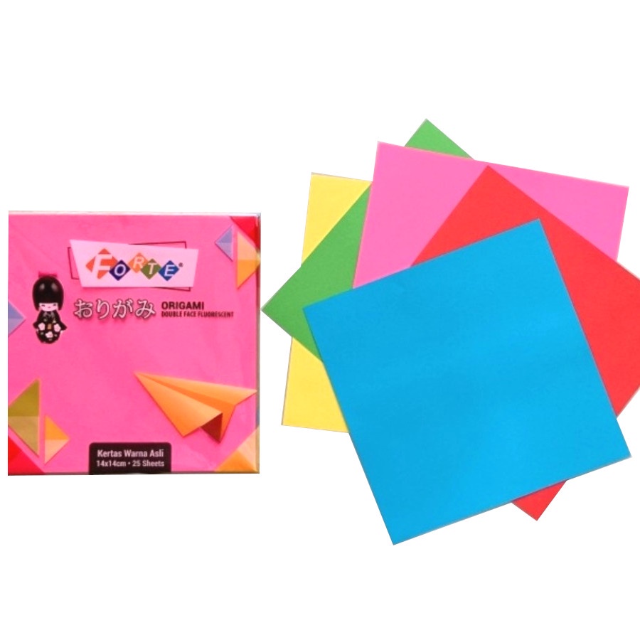

Kertas Lipat - Kertas Origami FORTE Double Face Fluorescent 25 lembar