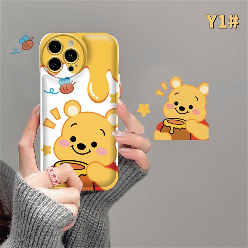 Realme 10 C15 C12 C25S C11 C20 realme5 5i 6i C3 8i C21Y C25Y Doraemon Dan Winnie the Pooh Bantal Udara TPU Phone Case Cover RAIN