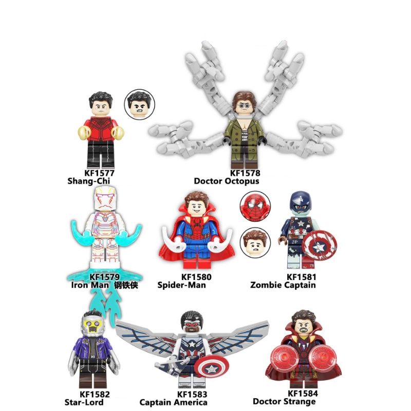 Marvel Avengers Captain America Dr. Octopus Building Block Star Lord Minifigure Series Rakitan Mainan Blok Bangunan