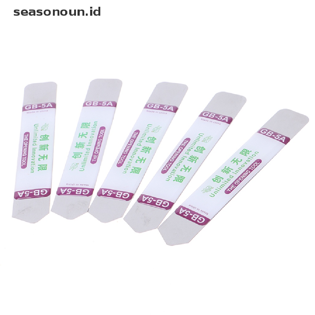 Seasonoun 2/5Pcs Metal Flat Spudger Soft Blade Pry Bar Open Repair Tool Kit Reparasi Telepon.