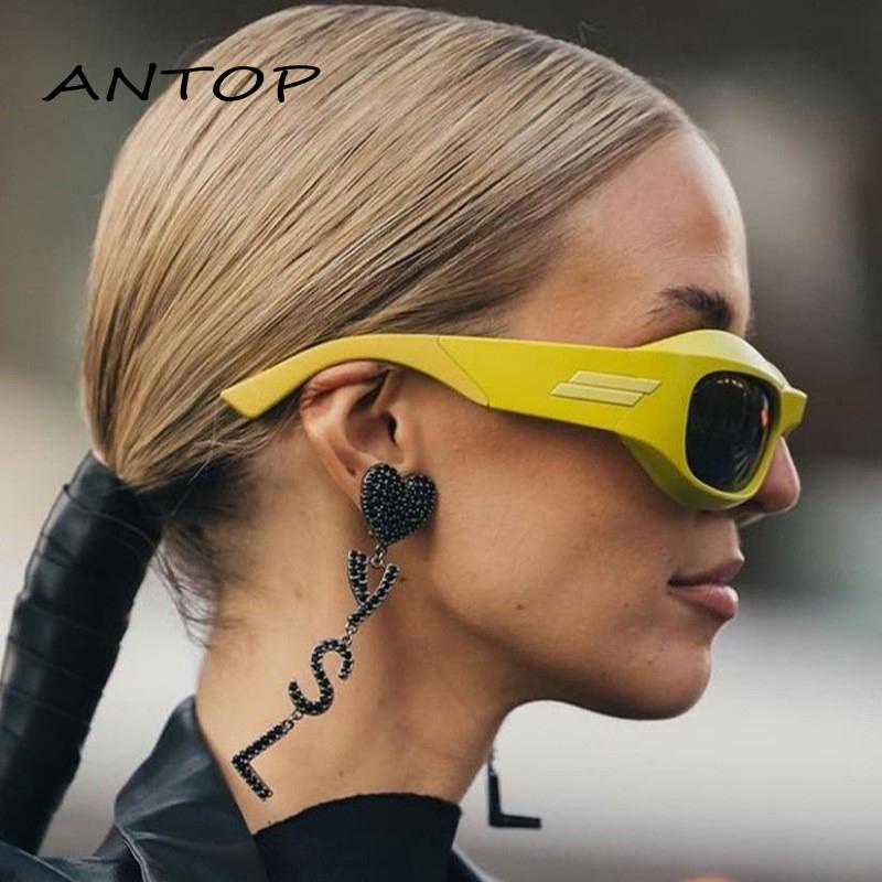 [Antop] Y2K Hip-hop Gaya Punk Kacamata Hitam Gadis Panas Futuristik Sunglasses Kacamata Bulat