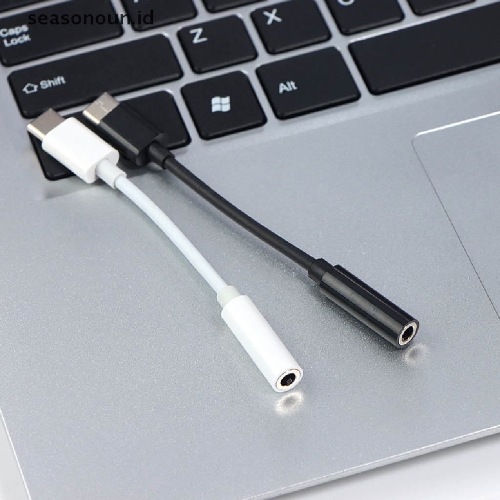 Seasonoun Type-C to 3.5mm AUX Jack Earphone Audio Adapter Audio Splitter USB-C Converter Adaptor Headphone.