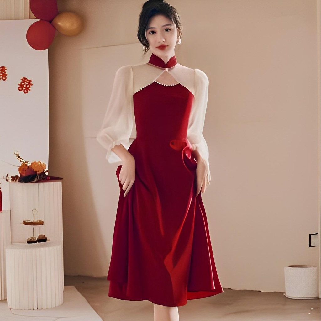 ilook | Dress Lunar Scuba | Dress Midi Korean Style | Dres Mutiara Wanita