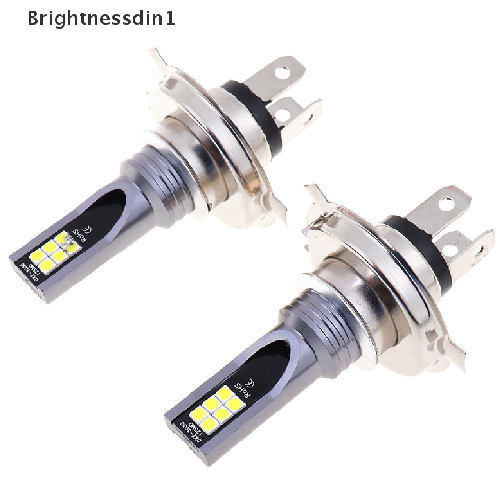 [Brightnessdin1] 2x H4 200W 12000LM Lampu Kabut Mobil LED Hi/Lo Beam Globe Bulbs Butik