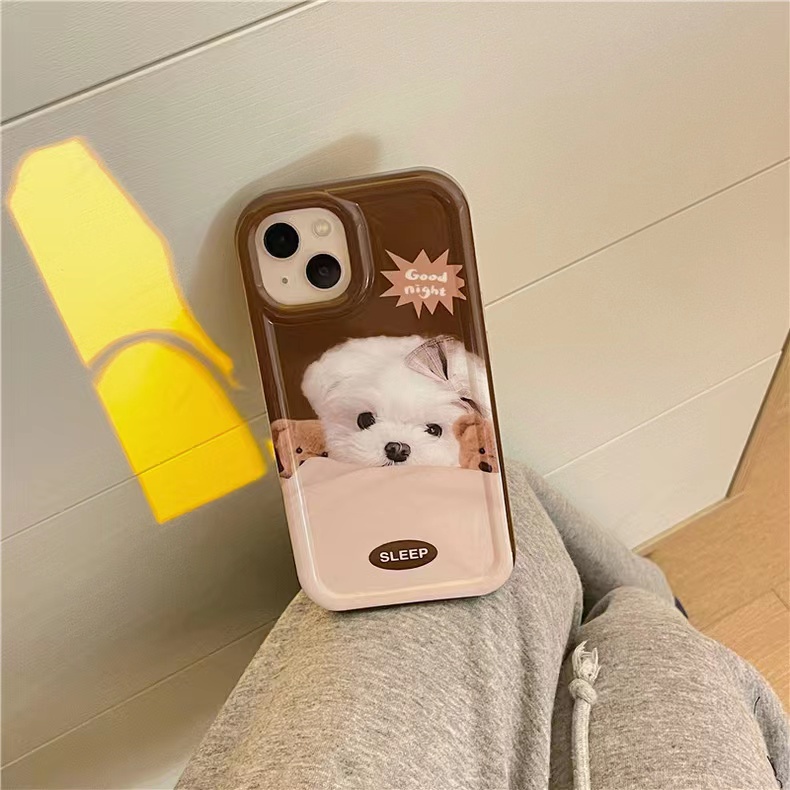 IPHONE Soft Phone Case Kompatibel Untuk Iphone14 13 11 12 Pro XS Max X XR 7 8 Plus Casing TPU Silikon Anjing Lucu Shockproof Cover