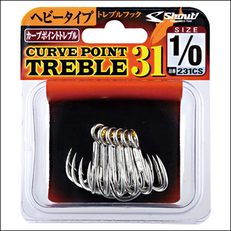 TREBLE HOOK SHOUT CURVE POINT 31 231-CS Kail Pancing Terkuat