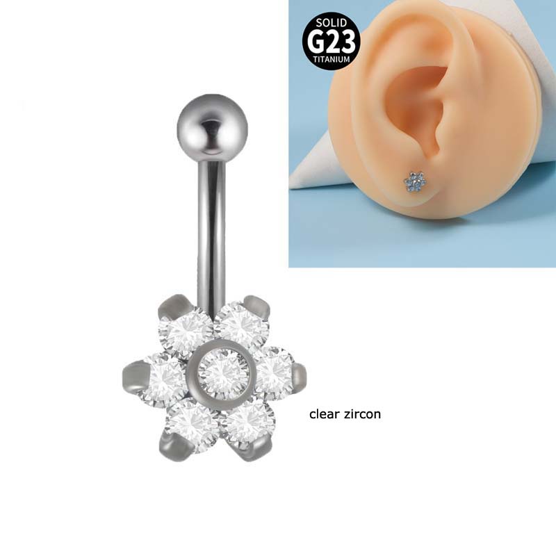 1buah G23 Baja Titanium Melengkung Barbel Hypoallergenic Benang Internal Alis Bibir 16Gauge Piercing Helix Tragus Anting