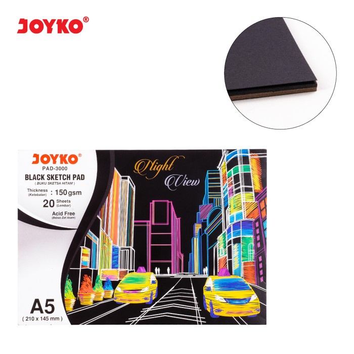 

DISKON SHOPEE/ Joyko Black Sketch Pad Buku Gambar Sketsa Hitam 150 gsm 20 Sheets - PAD-3000