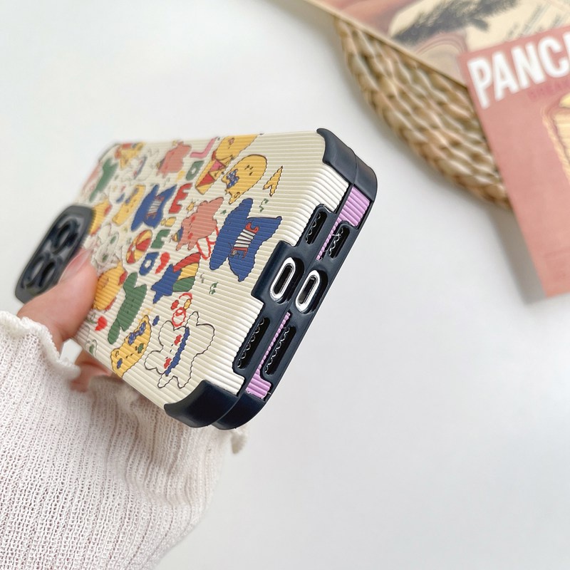 Lovely Full Animal Soft Case HP iP iPhone 11 12 13 14 Pro Max 7 8 + Plus SE 2020 X XR SE 2020 XS Max FTD Stripe Casing Apple