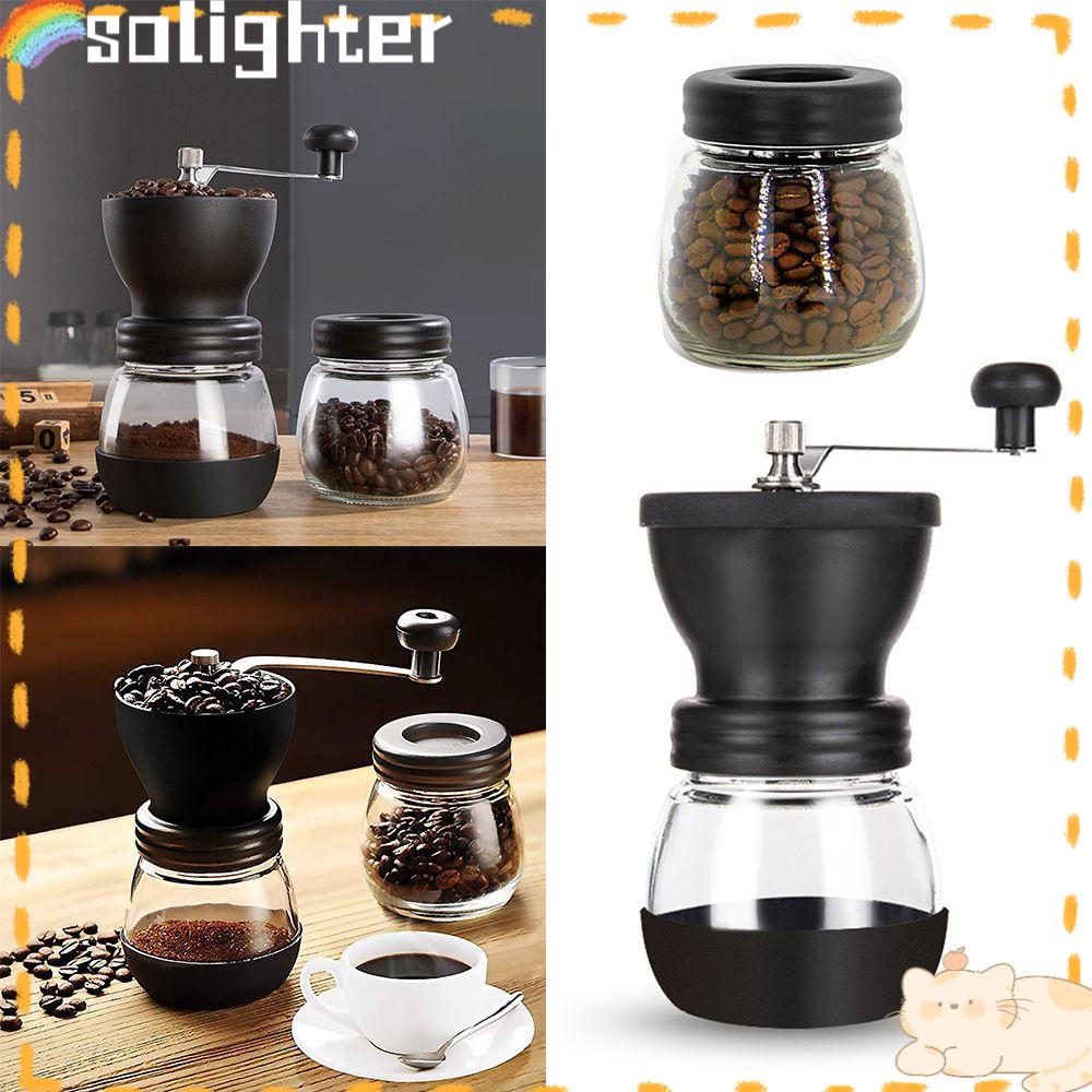 Solighter Penggiling Kopi Manual Alat Dapur Spice Burr Adjustable Knob Setting