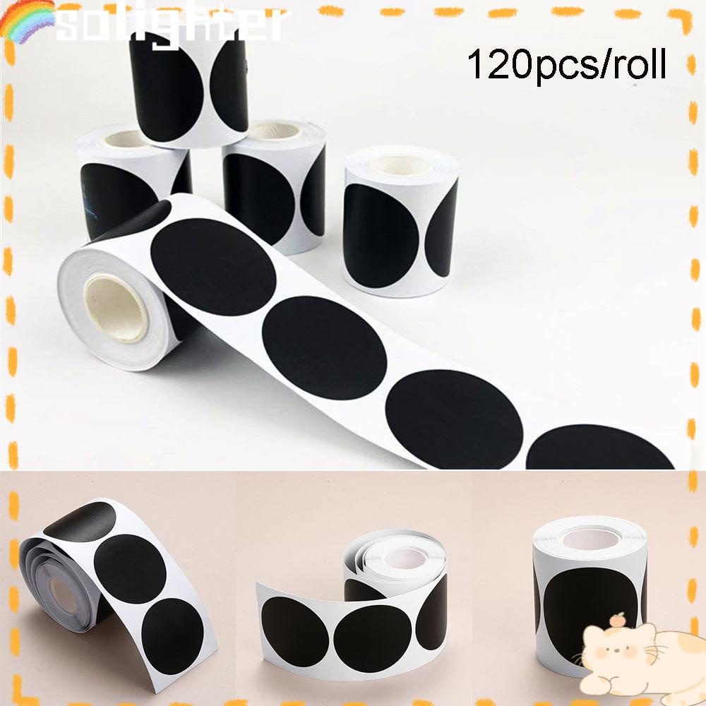 Solighter 120pcs/roll Label Bulat Stiker Dapur Selai Toples Papan Tulis Blackboard Label