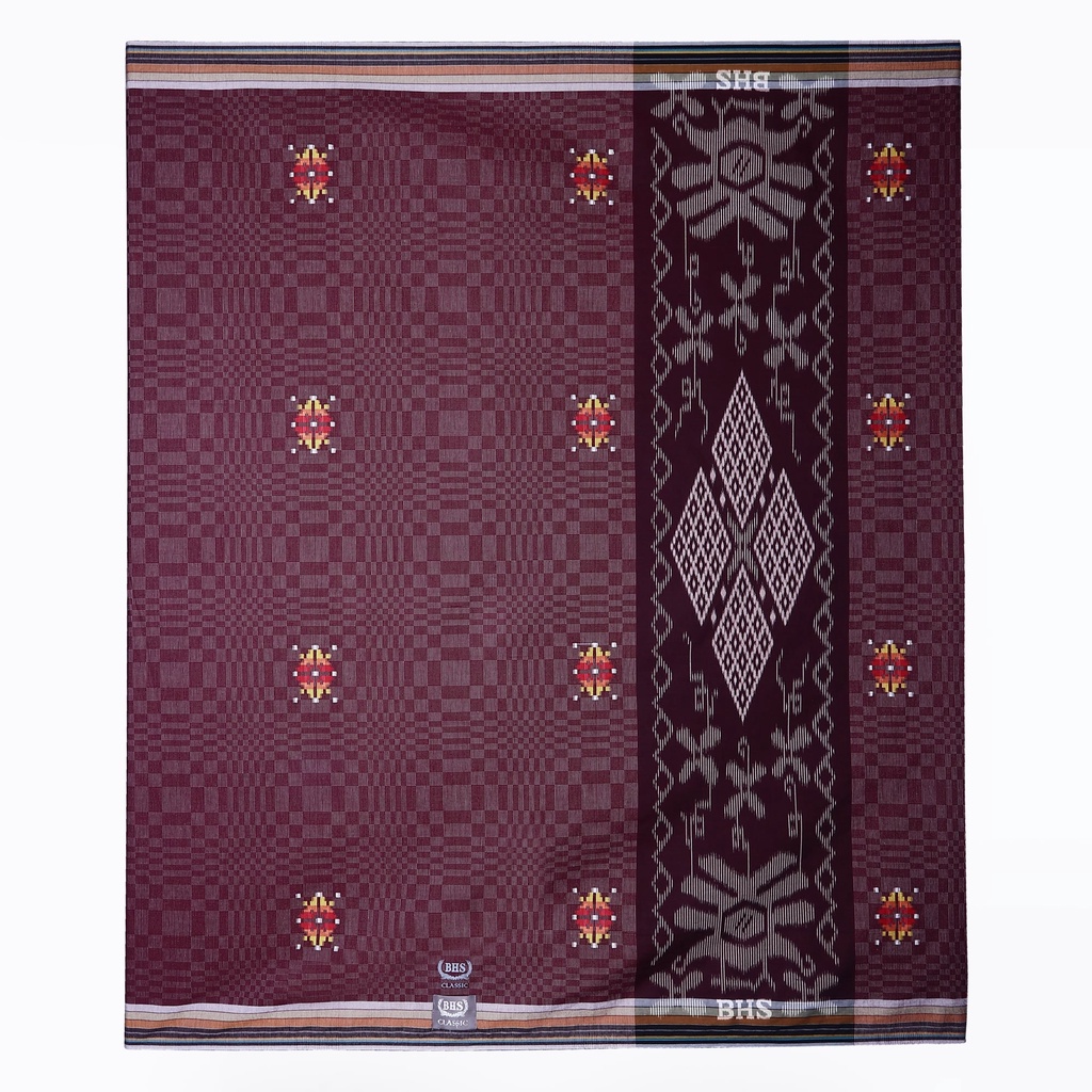 Sarung BHS Classic Silver Motif SSA Maroon/ CLASSIC SILV SSA
