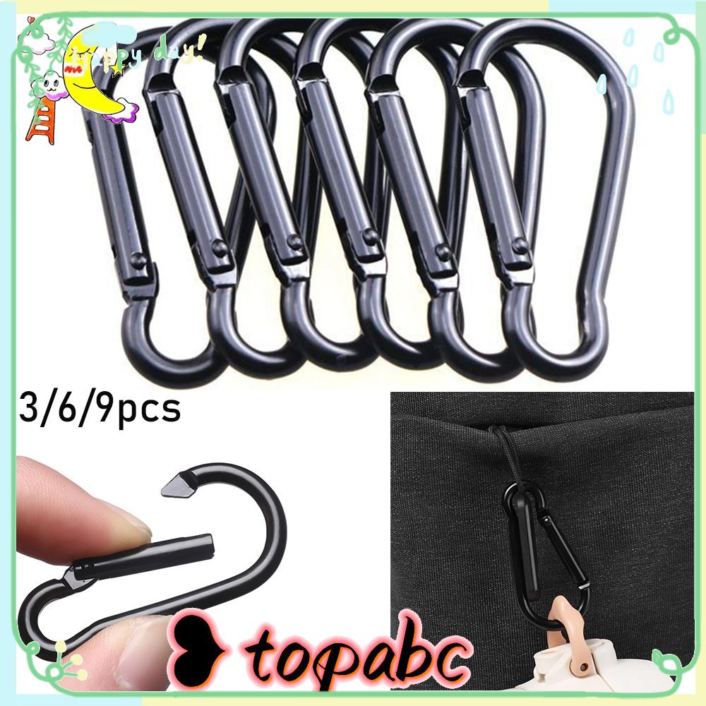Top3 /6/9pcs D Carabiner Quickdraws Outdoor Climbing Camping Hiking Gantungan Kunci