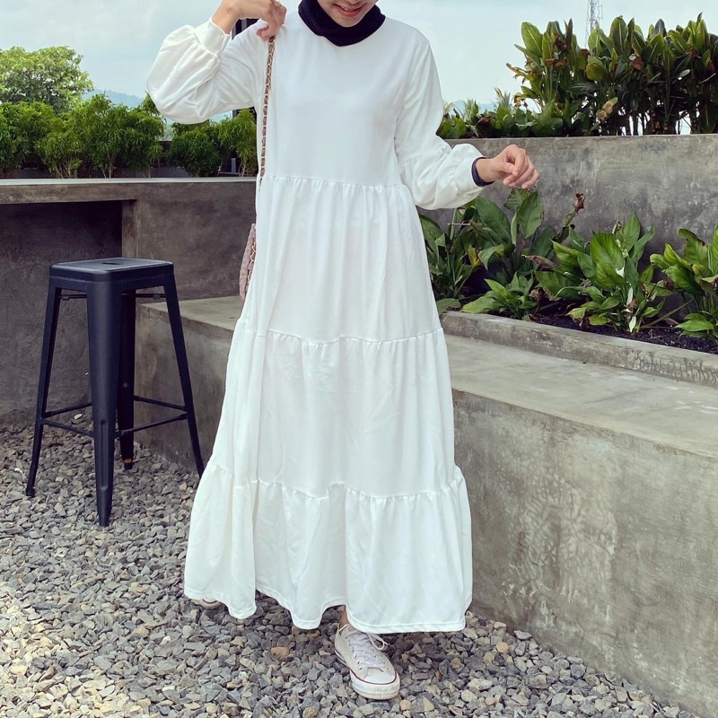 Ready Stock ✅ Maxi Dress Nero Maxi Dress Susun Murah Grosir Rempel Gamis Jumbo Busui Menyusui Payung