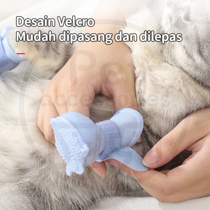 4 Pcs Sepatu Anjing Poodle Karet Anti Air Sepatu Kucing Sepatu Hewan