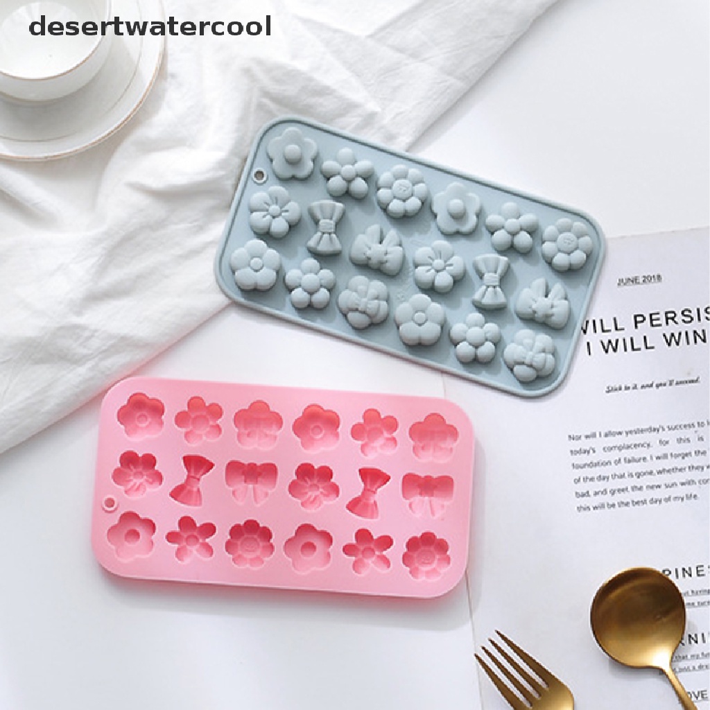 Deid 1Pc 18rongga Bunga Dasi Kupu Silikon Cetakan Coklat DIY Baking Mold Tools Martijn