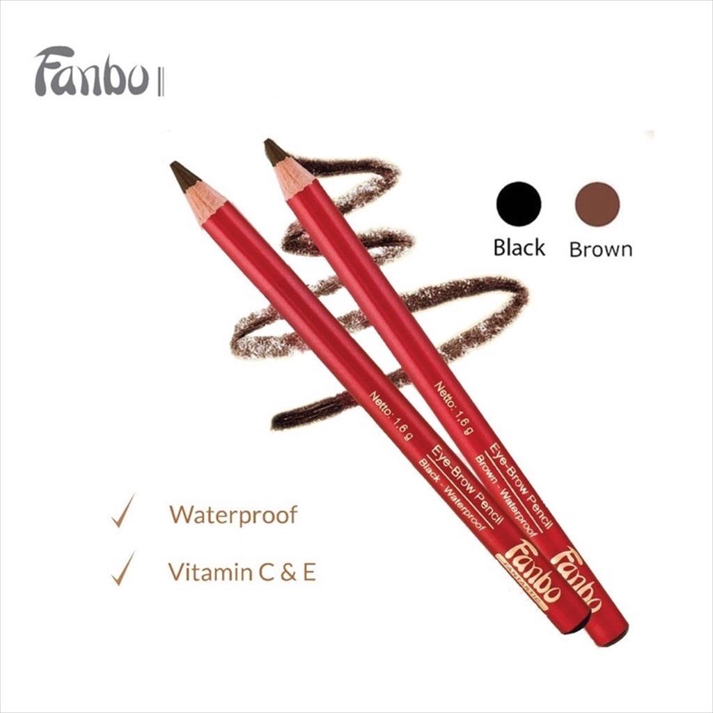 Fanbo Pensil Alis / Eyebrow Pencil Black Brown Coklat Hitam Fantastic Gold