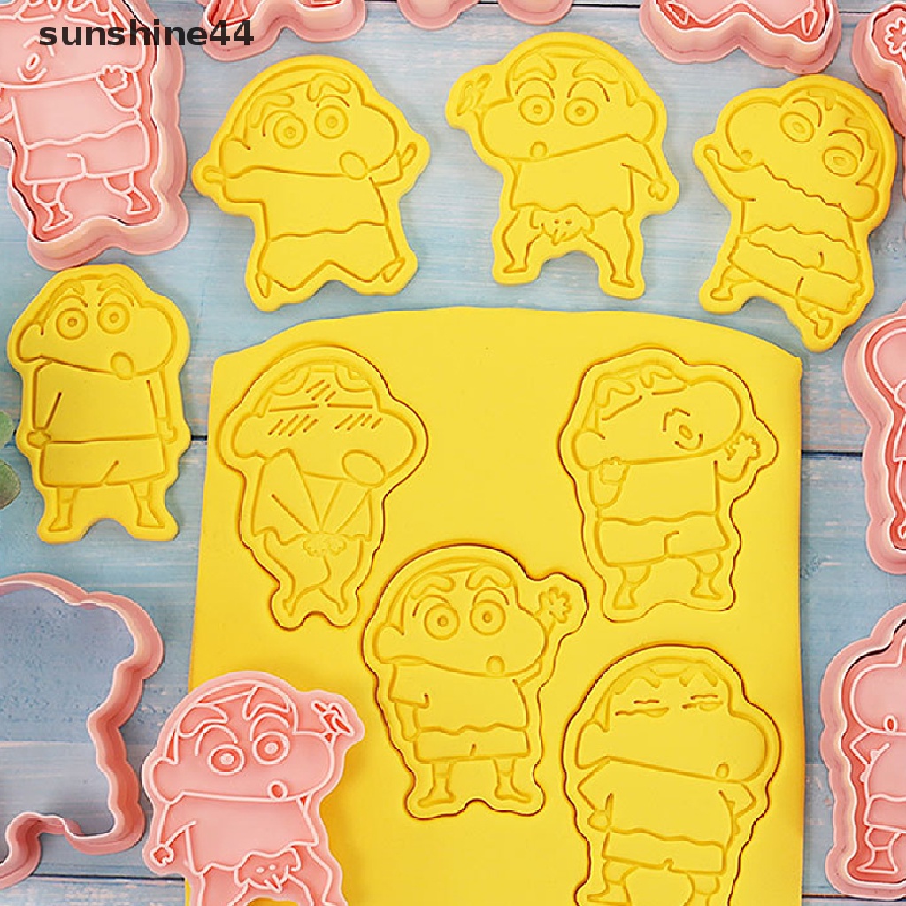 Sunshine 8pcs/set DIY Kartun Biskuit Cetakan Cookie Cutter 3D Baking Decorag Alat ID