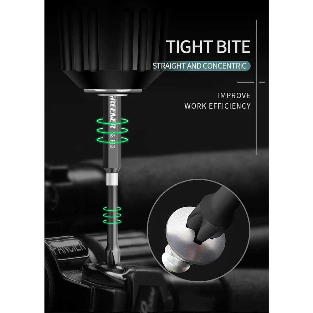 (BISA COD) FTIHSHP GREENER Kepala Mata Obeng Magnetic Screwdriver Bit 65 70 90 150 mm - PH2