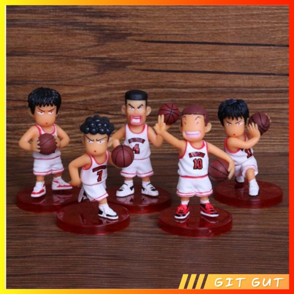 Action Figure Pajangan 5 Pcs Slam Dunk Red and White Uniform