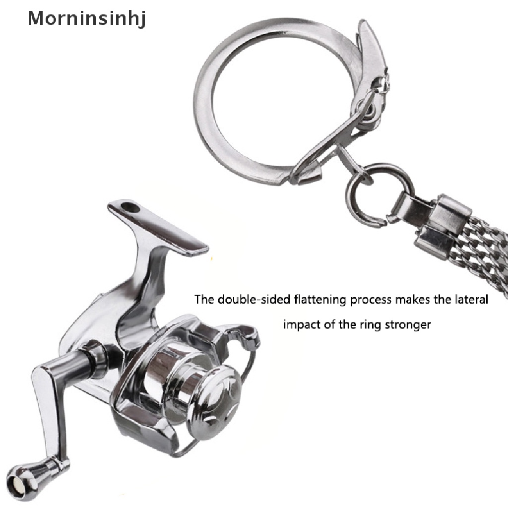 Mornin 1Pcs Alloy Fishing Reel Drum Pendant Keychain Kunci Roda Outdoor Fishing Tackle id