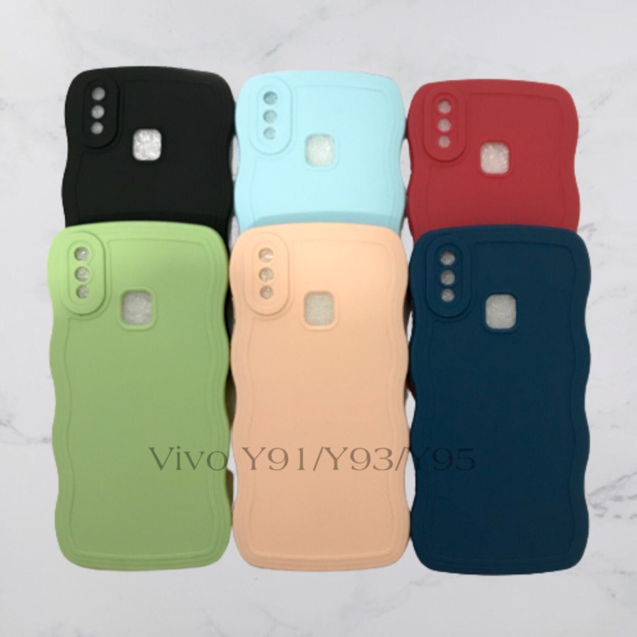 CASE VIVO Y91/Y93/Y95 // SOFTCASE SILIKON GELOMBANG WARNA PRO CAMERA - BDC