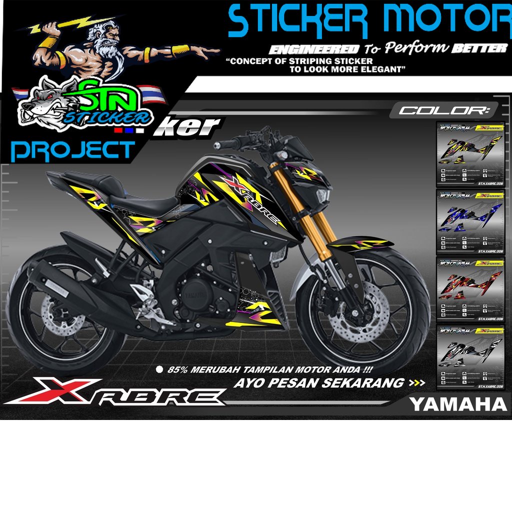Xabre Stiker Striping  XABRE - Stiker Motor Yamaha Xabre List Variasi Hologram AR 06 Racing