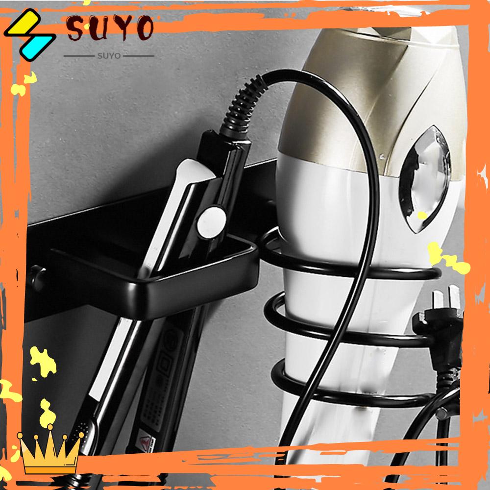 Suyo Tempat Pengering Rambut Aluminium Catokan Holder Set Aksesoris Kamar Mandi Hairdryer Rak Blower Organizer