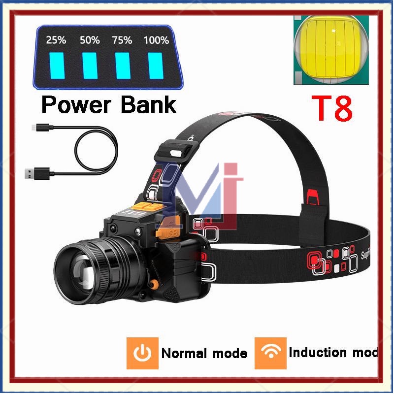 【COD】Senter Kepala Super Terang Senter Kepala Super Terang 10 Watt Anti Air T8 Zoom Led Senter Headlight Headlamp Rechargeable Waterproof