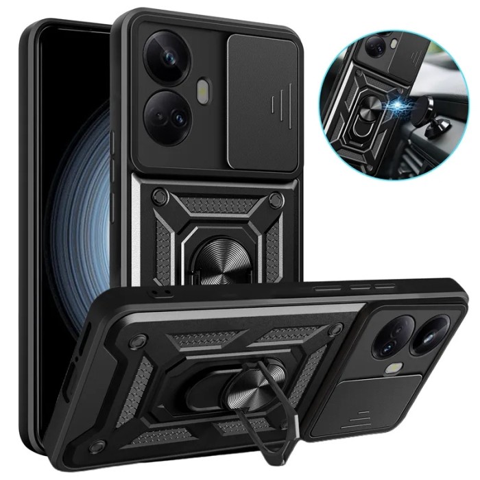 CASING REALME 10 PRO PLUS HARD CASE RING MAGNETIC PENUTUP KAMERA GESER