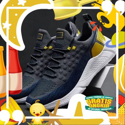 Sepatu Pria Sneakers Import Wanita JKT42 Running Olahraga Aneka Warna/ hitam oren ungu tosca khaki