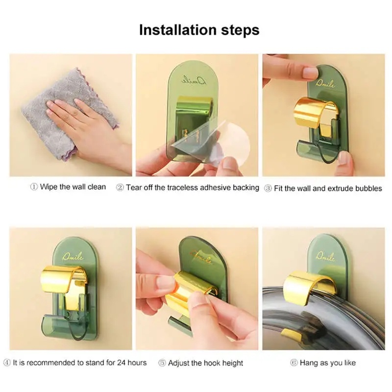 Kreatif Adjustable Kait Wastafel Plastik ABS Yang Dipasang Di Dinding/Portable Self Adhesive Keys Handbag Rak Gantung/Kait Penyimpanan Multifungsi Rumah