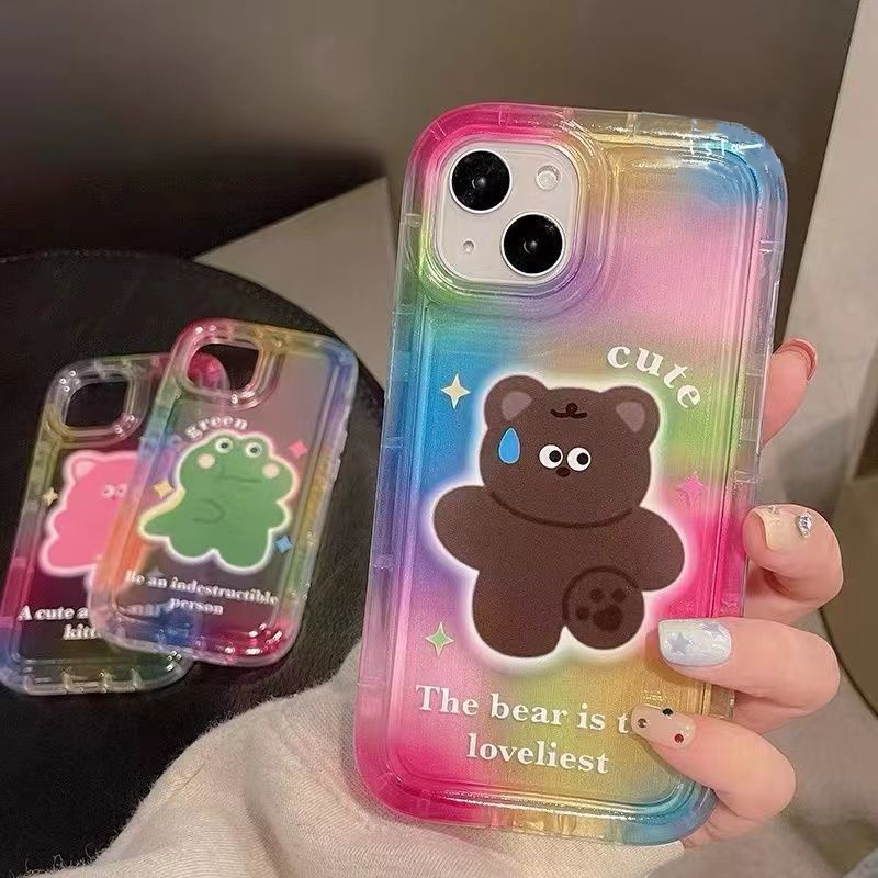 IPHONE Soft Phone Case Kompatibel Untuk Iphone14 13 11 12 Pro XS Max X Xr7 +8 Plus Casing Lucu TPU Silikon Shockproof Cover