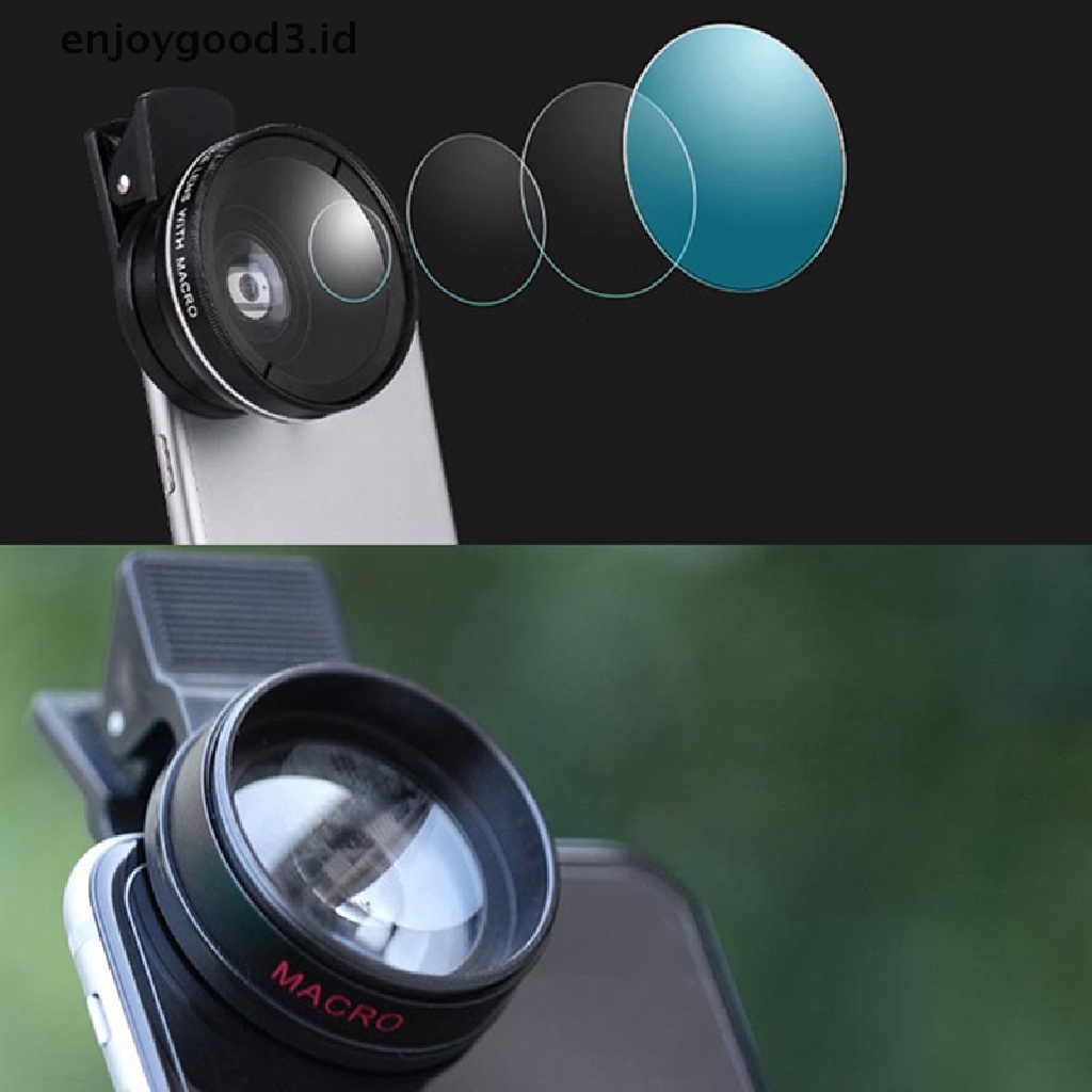 [Rready Stock] Lensa Handphone 2in1 0.45x Sudut Super Lebar 10x Lensa Kamera Macro HD (ID)