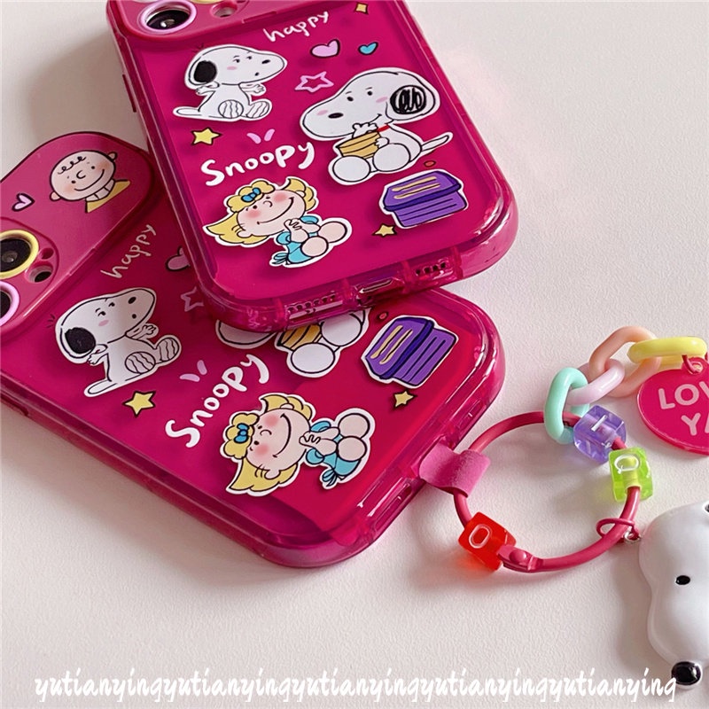 IPHONE Case Cermin Make Up Snoopy Flip Kartun Lucu Kompatibel Untuk Iphone11 14 13 12 Pro Max XR 7Plus 78 Plus X XS Max SE 2020 Shockproof Soft TPU Phone Cover