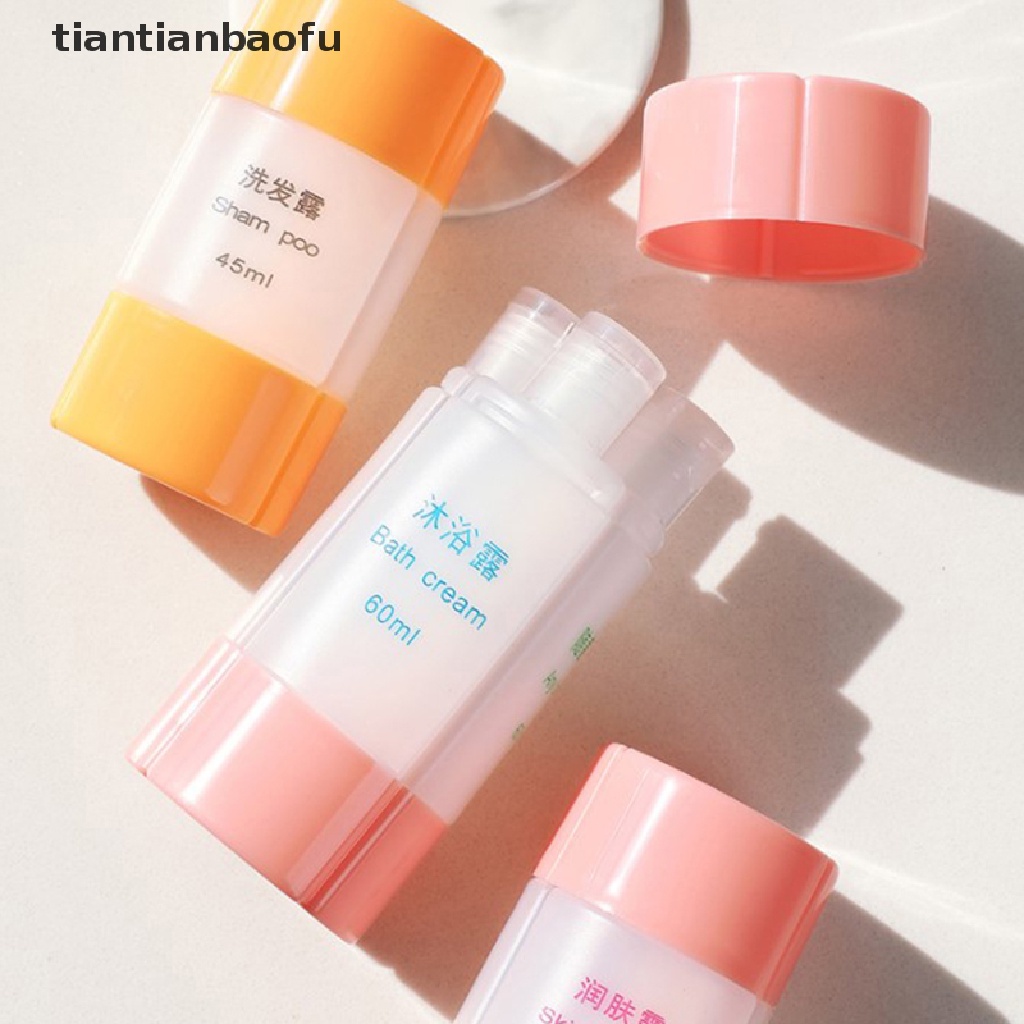 [tiantianbaofu] Kosmetik 3in1/4in1 Travel Botol Shampoo Shower Gel Kotak Penyimpanan Set Butik