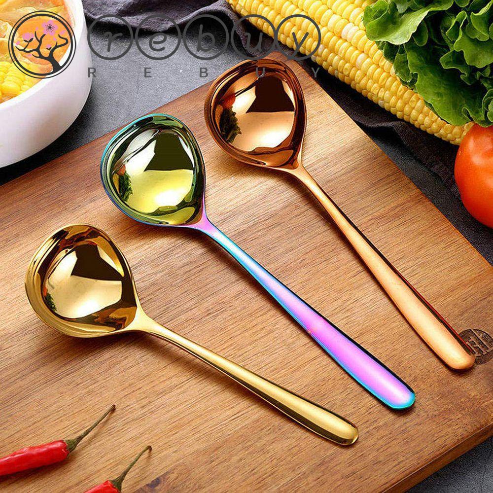 REBUY Heavy Duty Fashion Creative Kitchen Dinnerware Soup Spoon