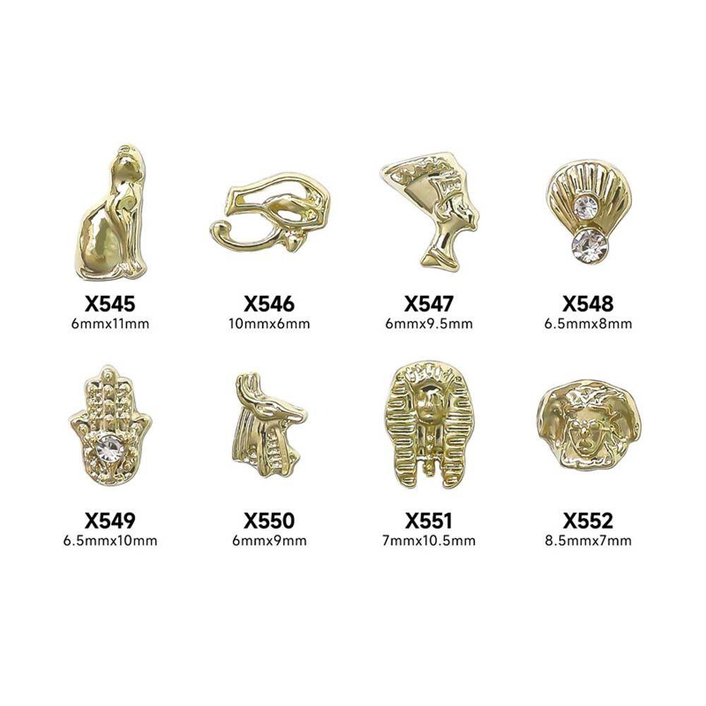Mxbeauty Kuku Rhinestones Nail Charms Alloy Rhinestones Cleopatra The Pharaoh Kitty Kucing Manicure Aksesoris Virgin Mary 3D Nail Art Drills
