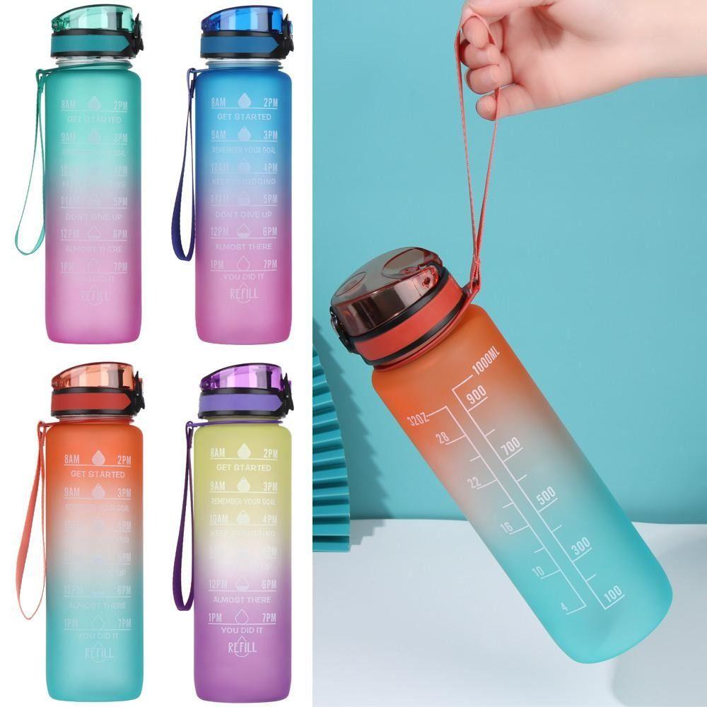 Solighter Botol Air Minum Portable Travel 1liter Olahraga Outdoor Dengan Pembuat Waktu