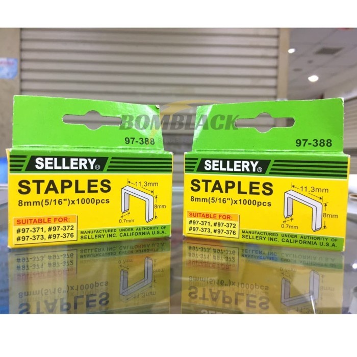 

SELLERY Isi Staples Jok Hekter Tembak 8mm (5/16") Stapler Jok 1000 pcs
