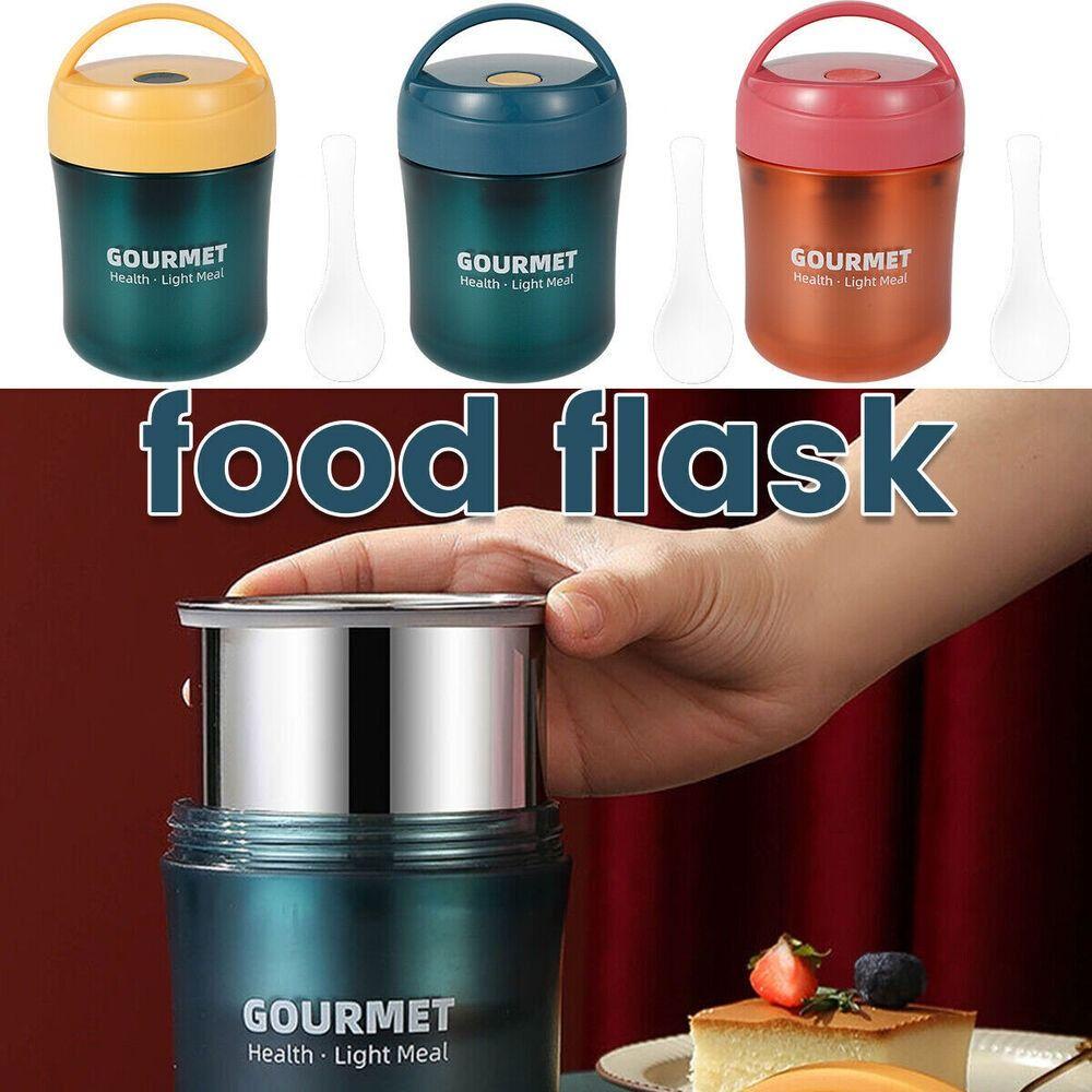 R-FLOWER Vacuum Insulated Soup Jar Home Travel Dengan Pegangan Breakfast Storage Cup