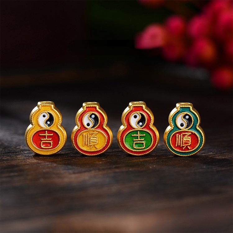 Goldkingdom Aksesoris Perhiasan Fashion Ready Stock Tetes Lem, Enameling, Bagua Labu, Transfer Beads, Fulu Jishun Diy Gelang Untuk Pria Dan Wanita.