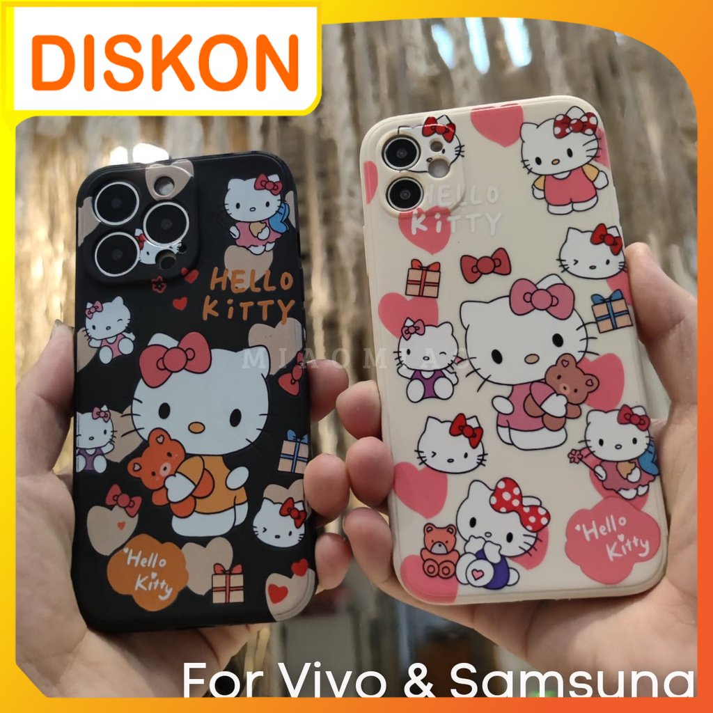 Softcase Casing Case Motif HELLO KITTY For HP VIVO & SAMSUNG Y91 Y95 Y91C Y93 Y12S Y1S Y20 Y20S Y30 