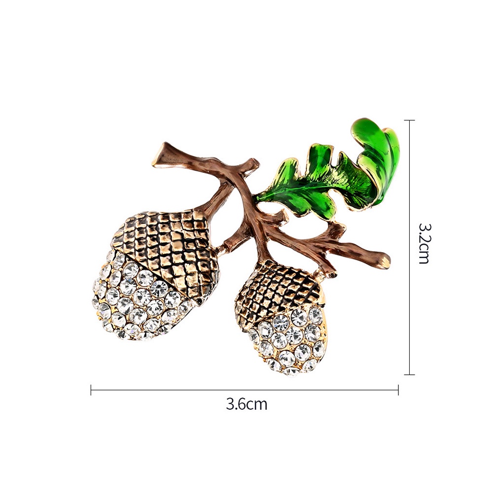 Fashion Alloy Pine Tower Bros Pin Berlian Imitasi Tanaman Bros Anti-Silau Pakaian Pin Wanita Perhiasan Aksesoris Hadiah