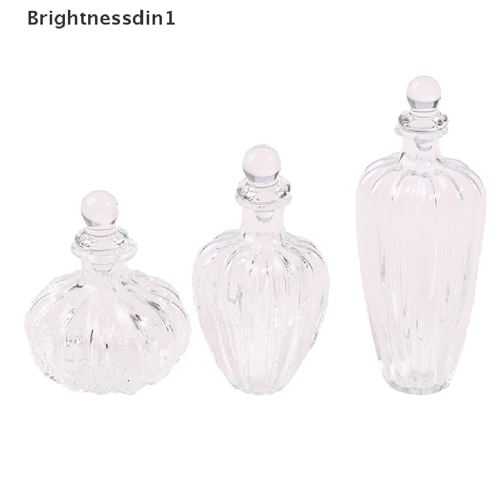 [Brightnessdin1] Rumah Boneka Miniatur Botol Kaca Glass Stopper Tiny Jar Vials Doll Decor Mainan Butik