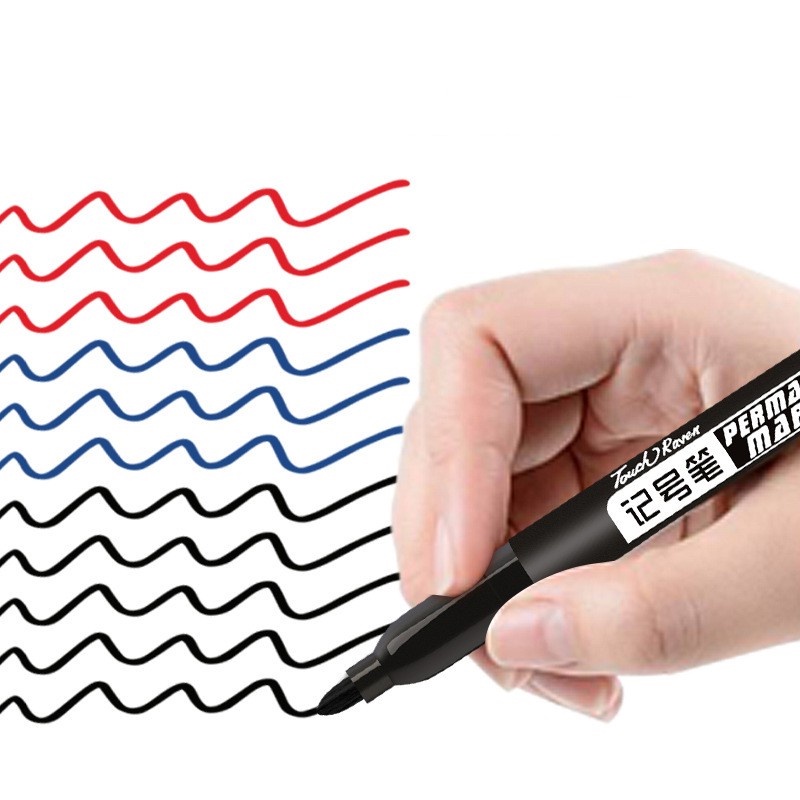 Hitam/merah/biru Penanda Anti Air Cepat Kering Berbasis Minyak/Pulpen Penanda Pengerjaan Tulisan Halus Serbaguna/Spidol Portable Clipable Stationery